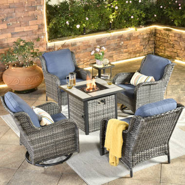 3 piece patio set with fire pit hot sale